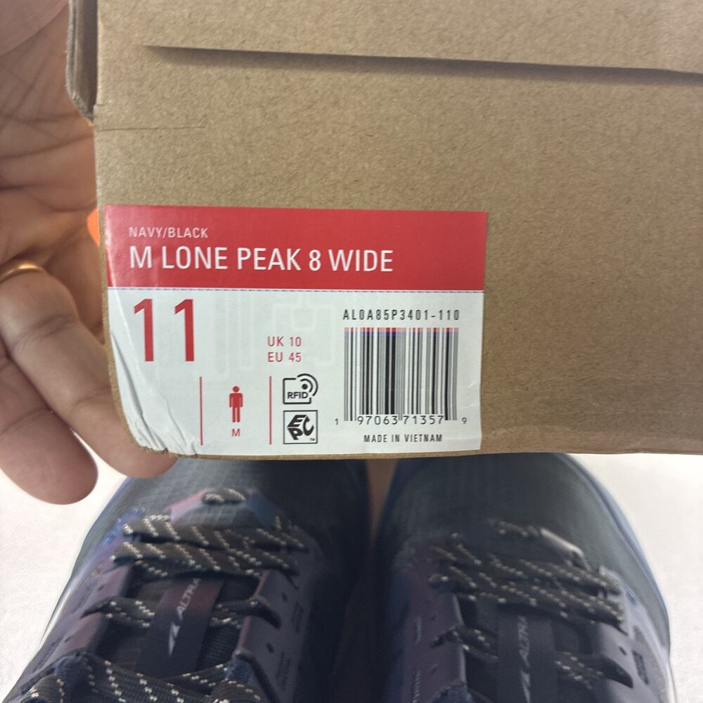 New Altra Men's Lone Peak 8 - Size 11 WIDE Trail-Running Shoes Navy/Black - Picture 6 of 6